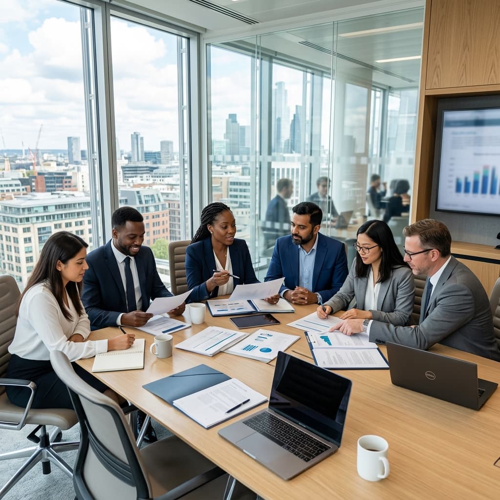 Equipe de consultores em reunião